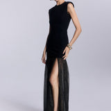 Angelina Sırt Dekolteli Uzun Elbise - No Design Store