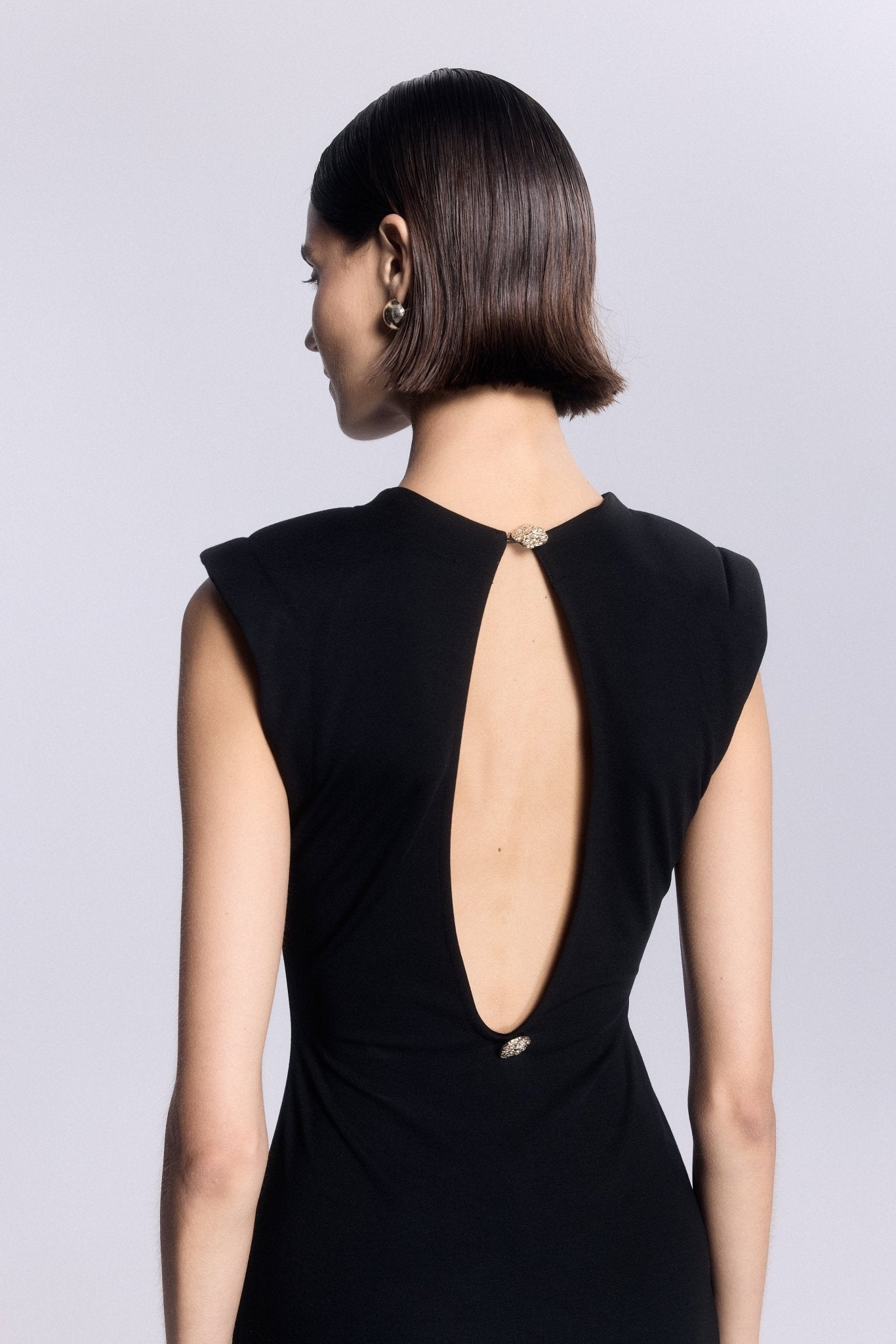 Angelina Sırt Dekolteli Uzun Elbise - No Design Store