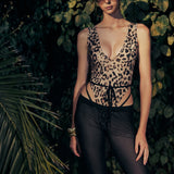 Derin V Yaka Kalın Askılı Bodysuit - No Design Store