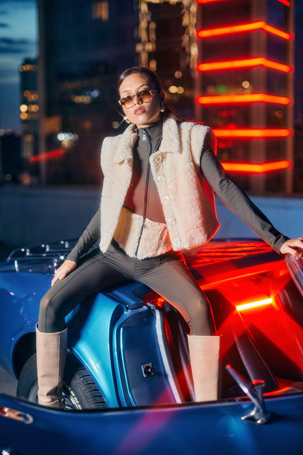 Düğmeli Oversize Crop Yelek - No Design Store