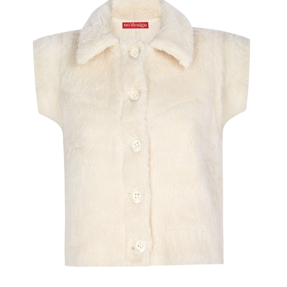 Düğmeli Oversize Crop Yelek - No Design Store