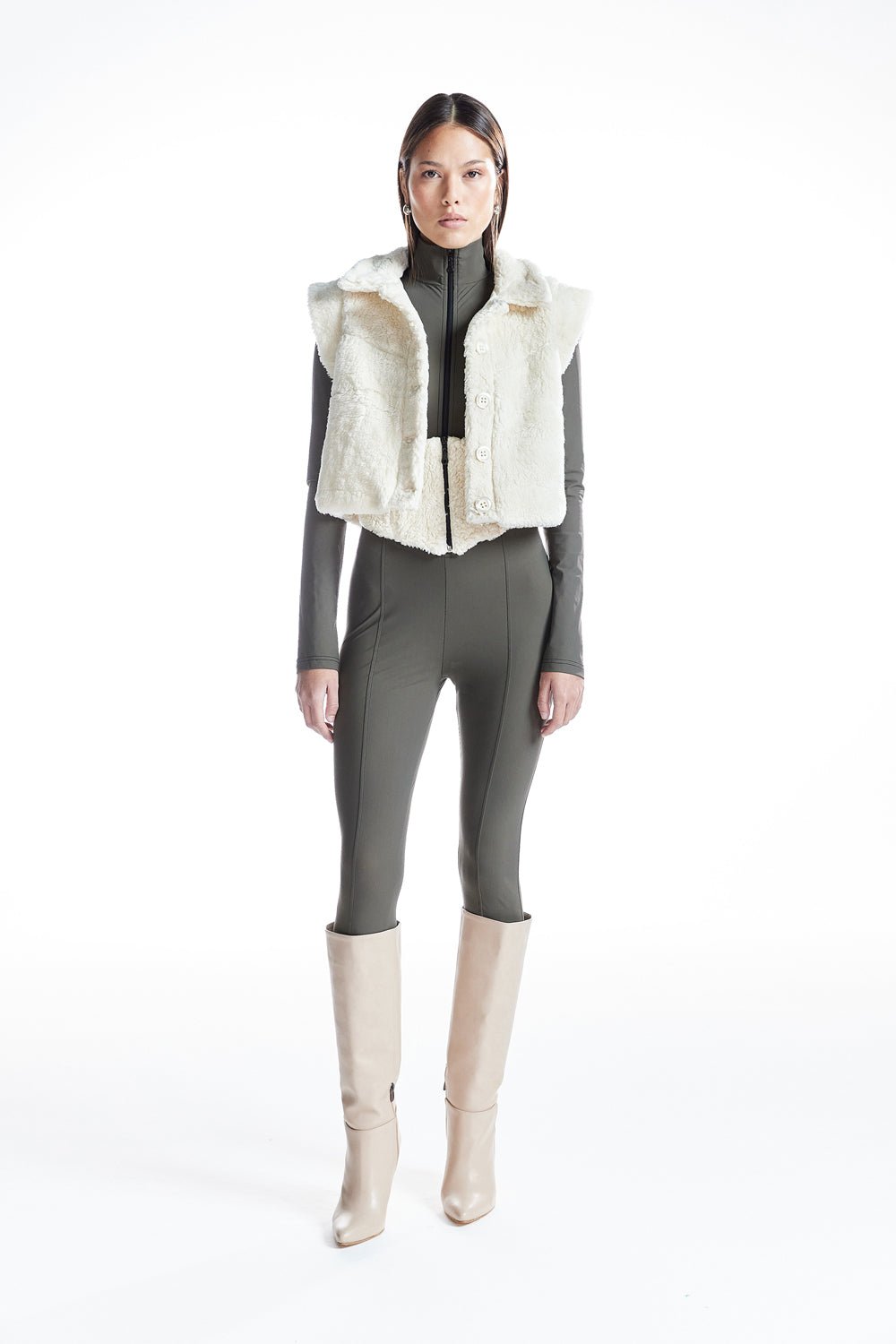 Düğmeli Oversize Crop Yelek - No Design Store