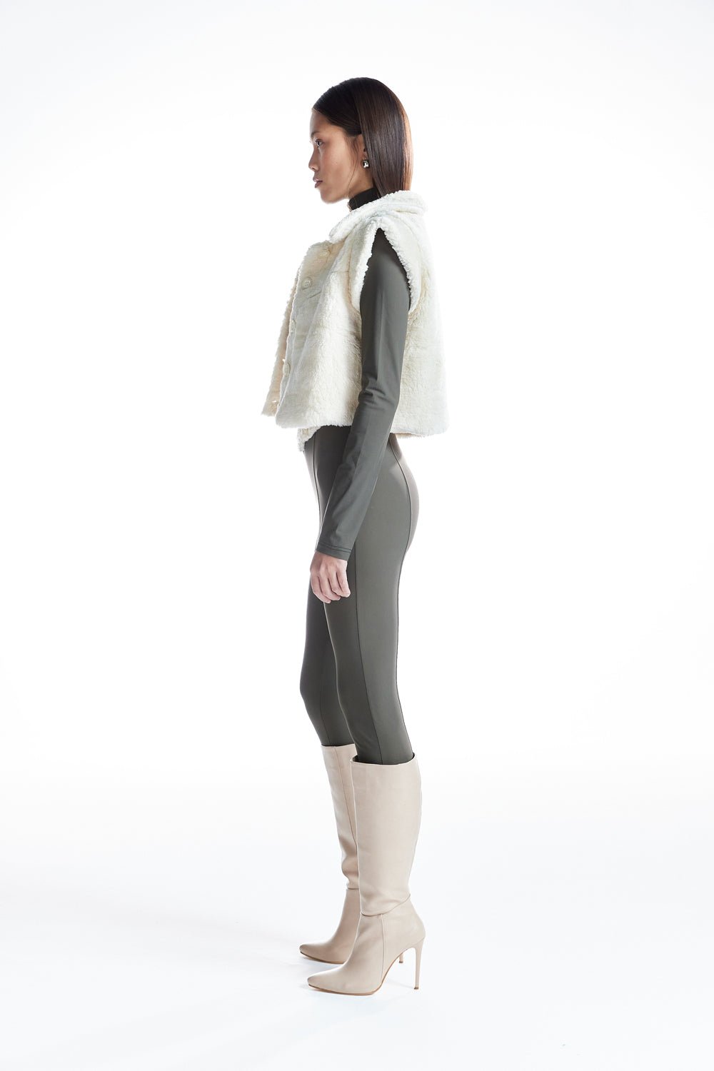 Düğmeli Oversize Crop Yelek - No Design Store