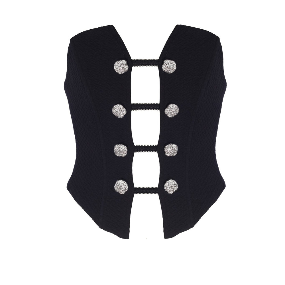 Elizabeth Düğme Detaylı Arkadan Bağlamalı Korse - No Design Store