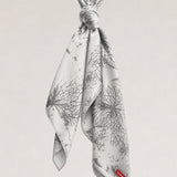 Gri Çiçek Desenli Fular Bandana - No Design Store