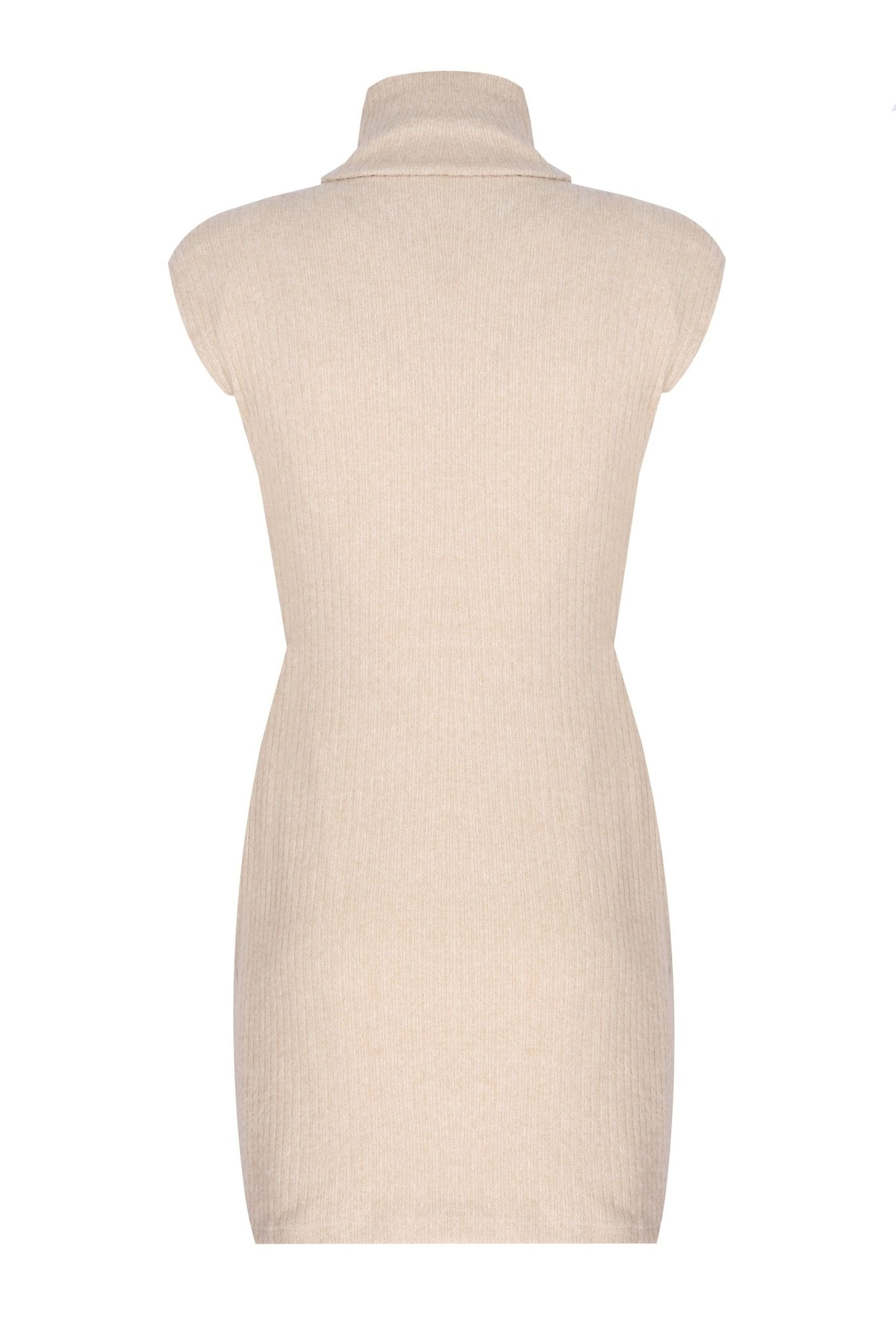 Shoulder Pad Knit Mini Dress with Rose Detail No Design Store Shoulder Pad Knit Mini Dress with Rose Detail No Design Store