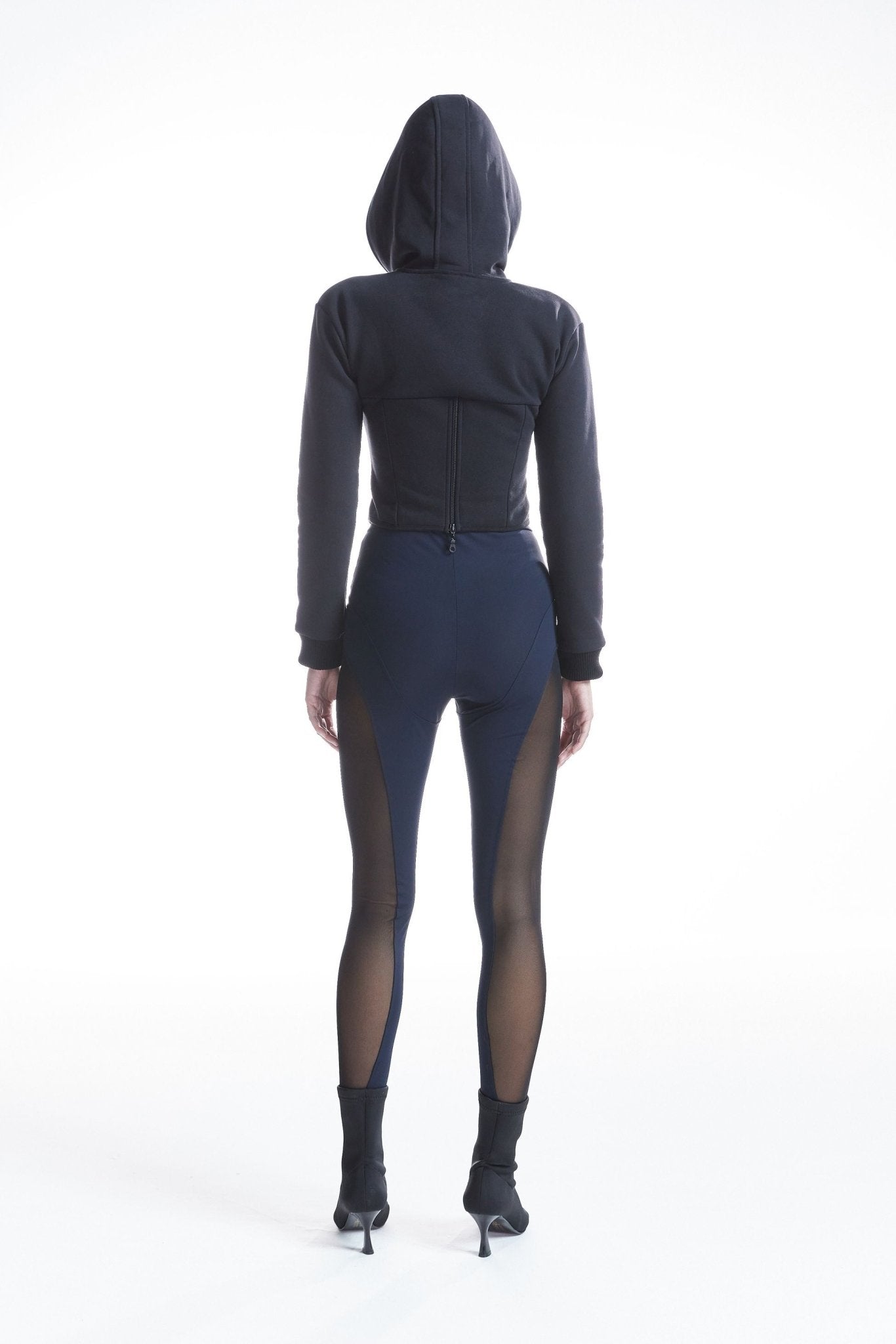 Korse Detaylı Fermuarlı Hoodie - No Design Store