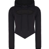 Korse Detaylı Fermuarlı Hoodie - No Design Store