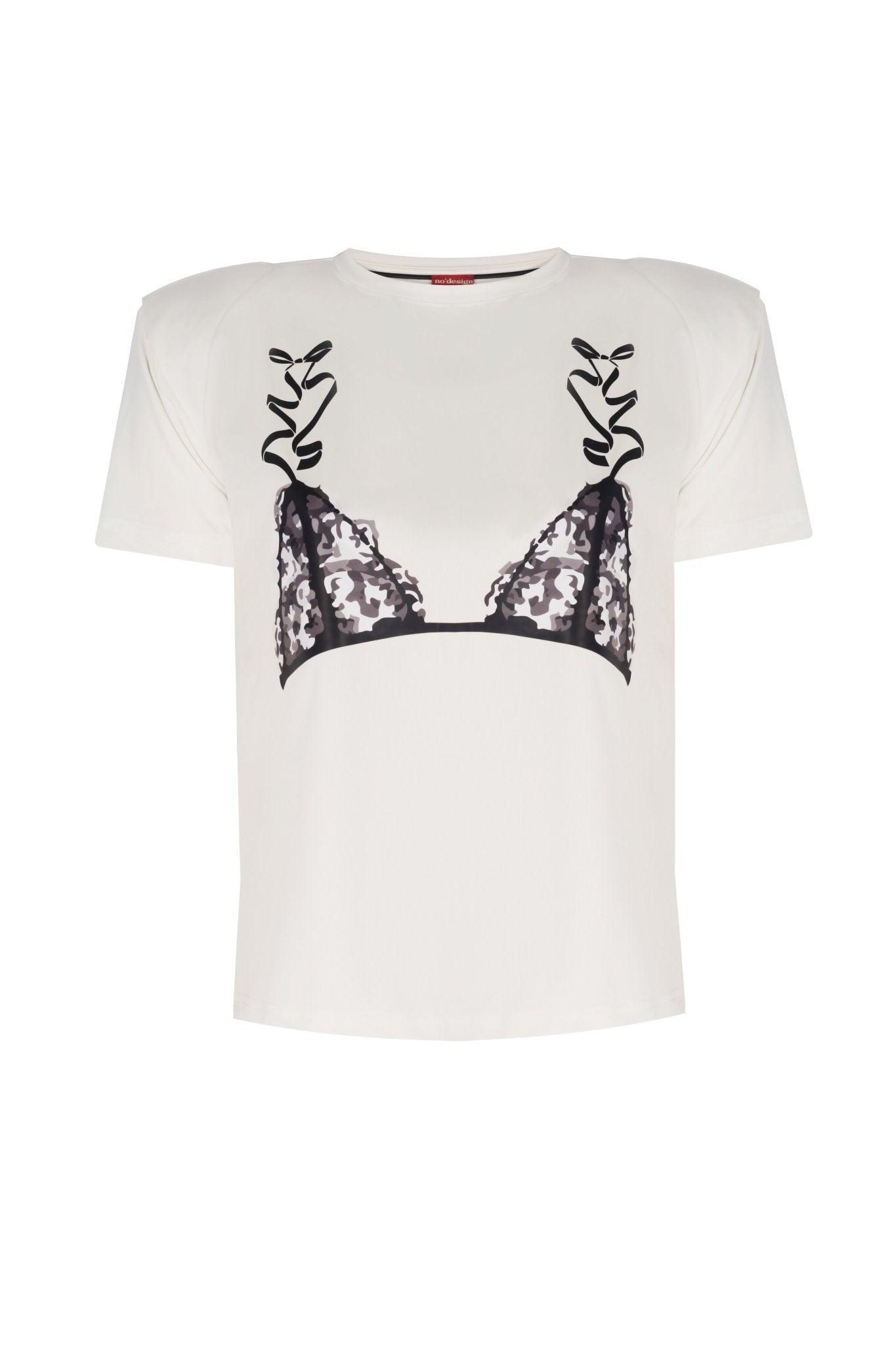 Liora Baskılı Vatkalı Tişört - No Design Store