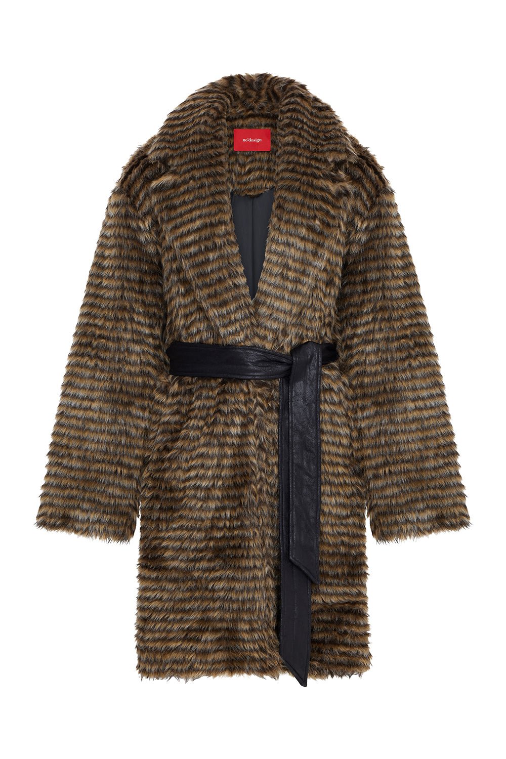 Nome Deri Kemerli Uzun Kaban - No Design Store