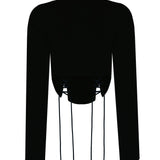 Önü Korse Detaylı Pencereli Sweatshirt - No Design Store
