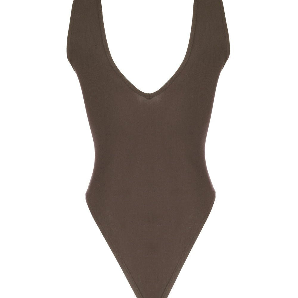 Önü V Yaka Dekolteli Bodysuit - No Design Store