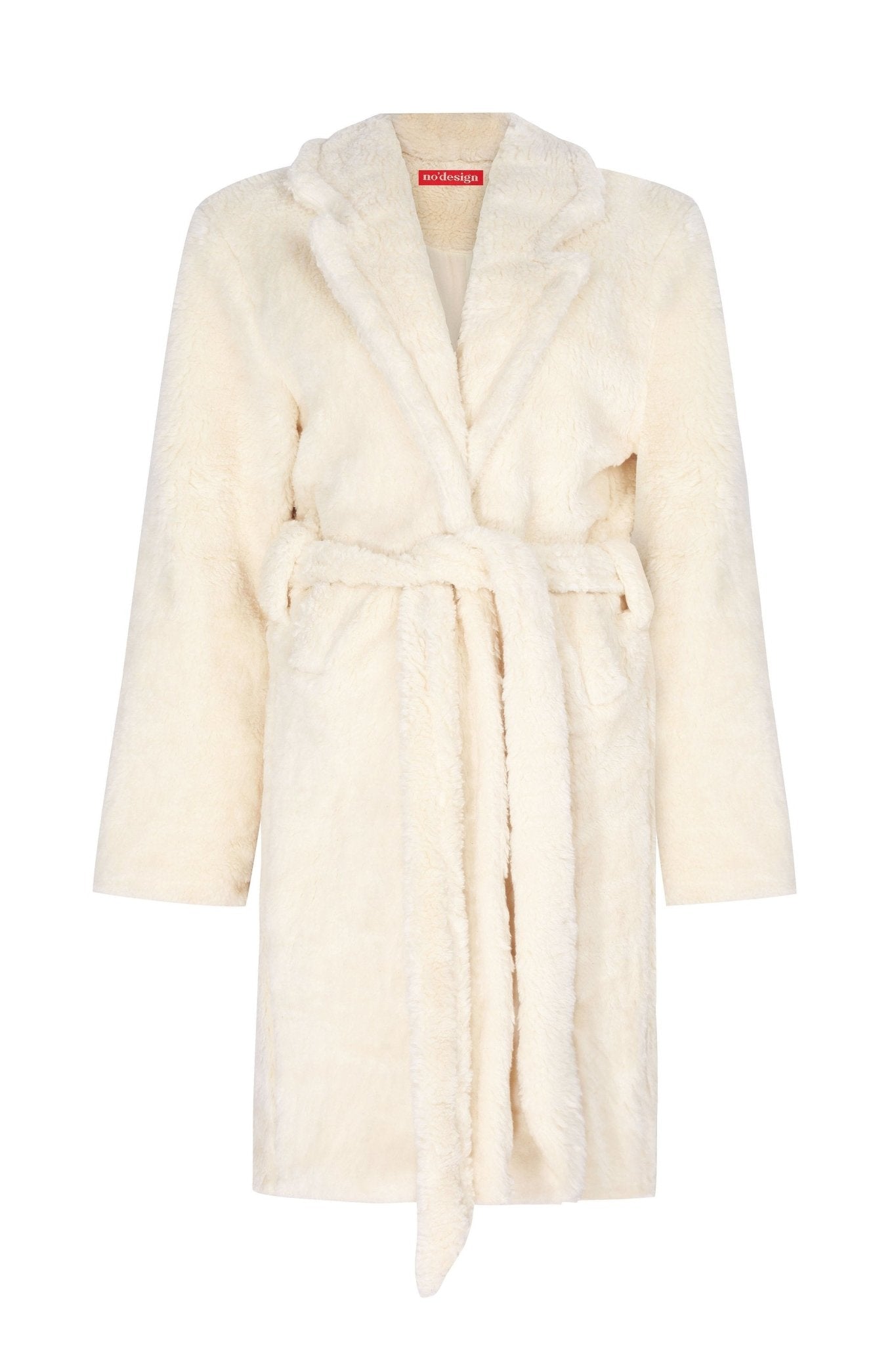 Oversize Kuşaklı Teddy Kaban - No Design Store