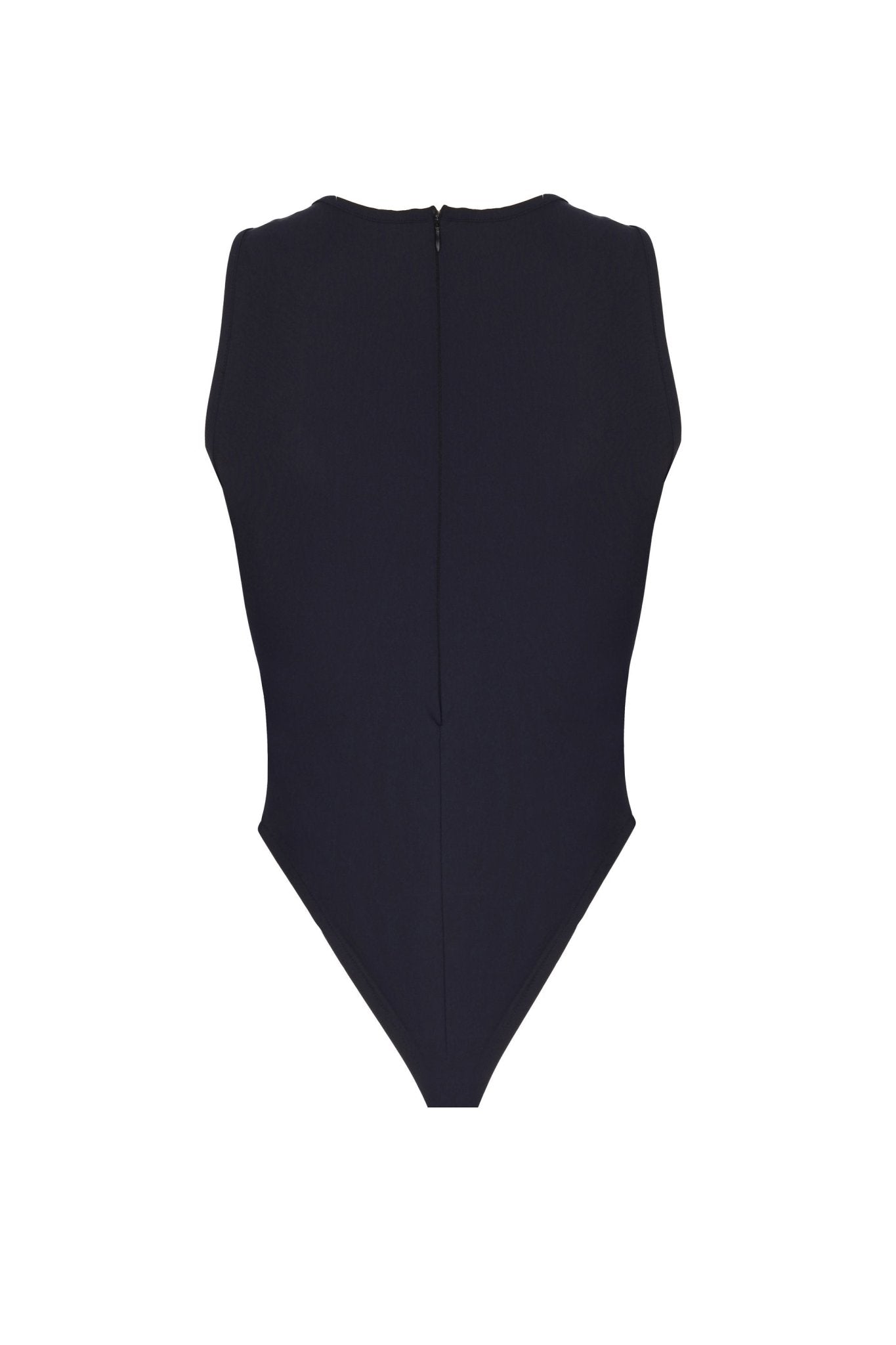 Pencere Detaylı Göbek Dekolteli Kontrast Kumaşlı Bodysuit - No Design Store
