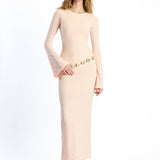 Serene Sırt Dekolteli Uzun Elbise - No Design Store