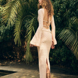 Serene Sırt Dekolteli Uzun Elbise - No Design Store