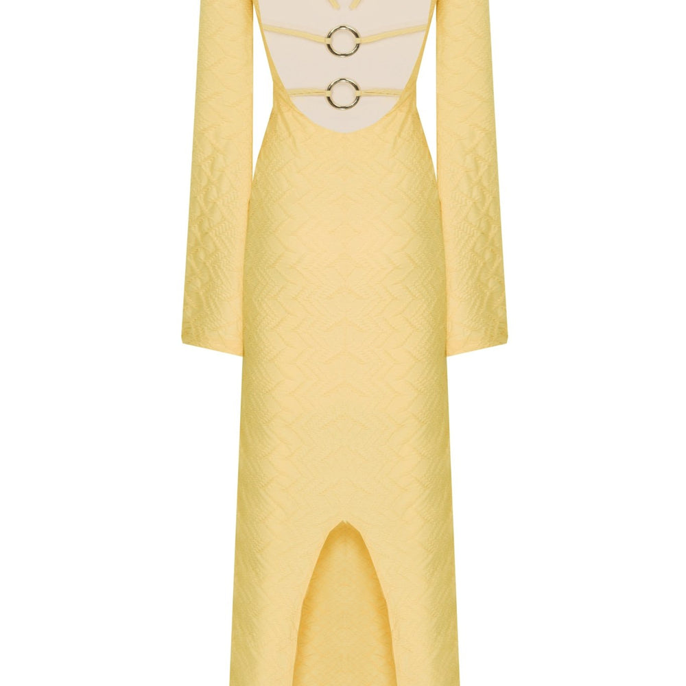 Serene Sırt Dekolteli Uzun Elbise - No Design Store