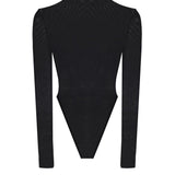 Transparan Balıkçı Yaka Bodysuit - No Design Store