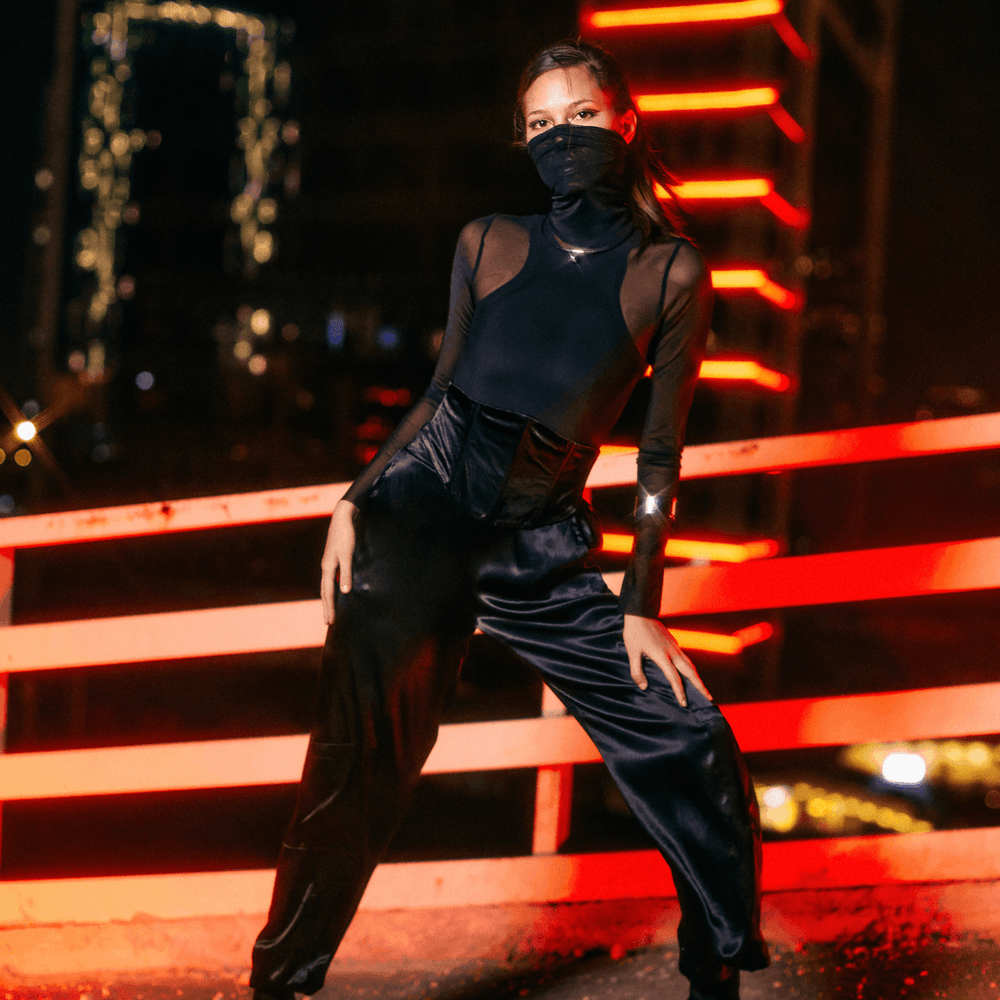 Transparan Balıkçı Yaka Bodysuit - No Design Store