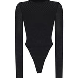 Transparan Balıkçı Yaka Bodysuit - No Design Store