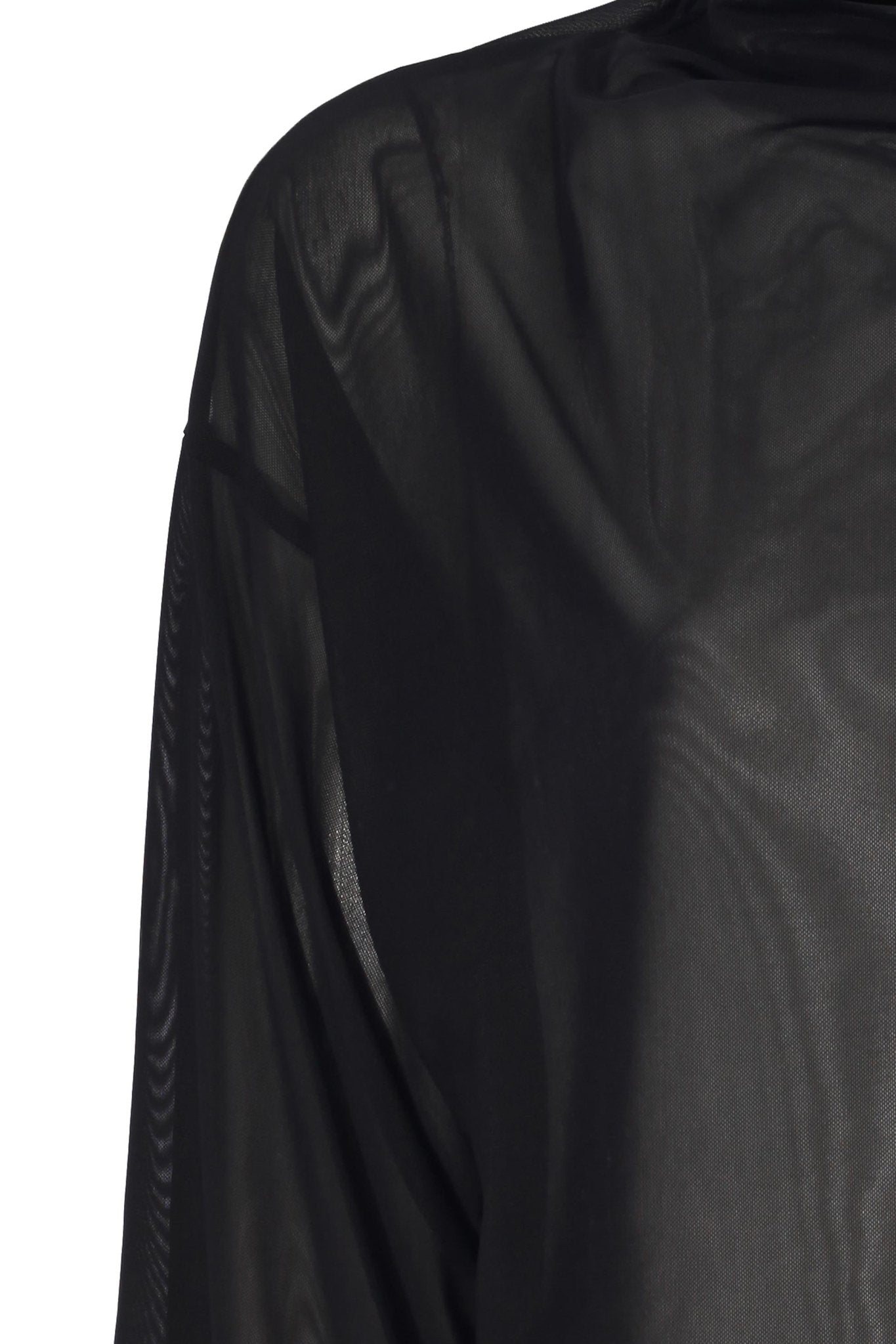 Transparan Balıkçı Yaka Oversize Crop Top - No Design Store