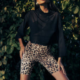 Transparan Balıkçı Yaka Oversize Crop Top - No Design Store