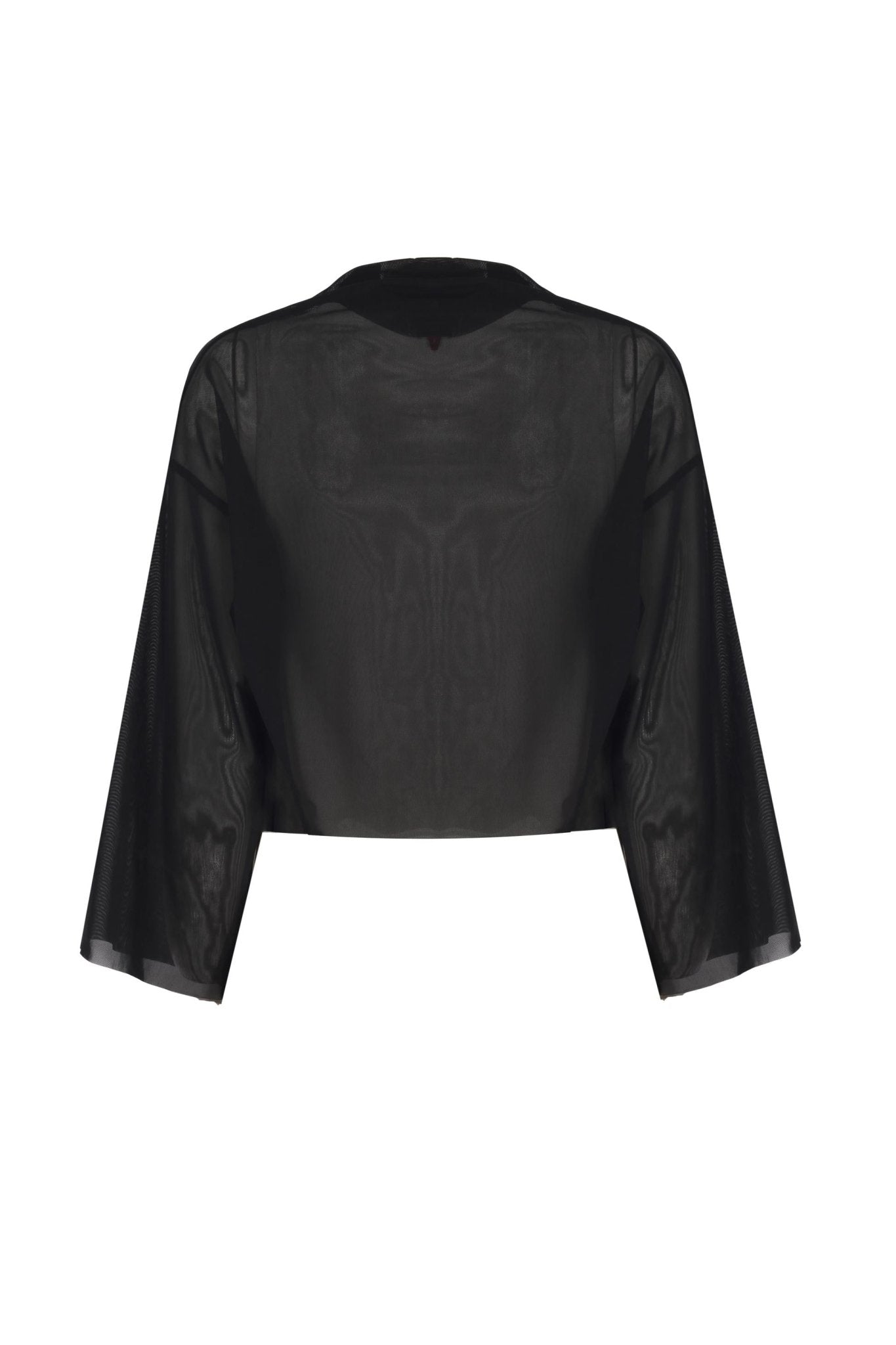 Transparan Balıkçı Yaka Oversize Crop Top - No Design Store