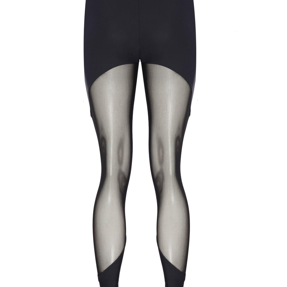 Transparan Detaylı Asimetrik Kesim Lastik Paça Tayt - No Design Store