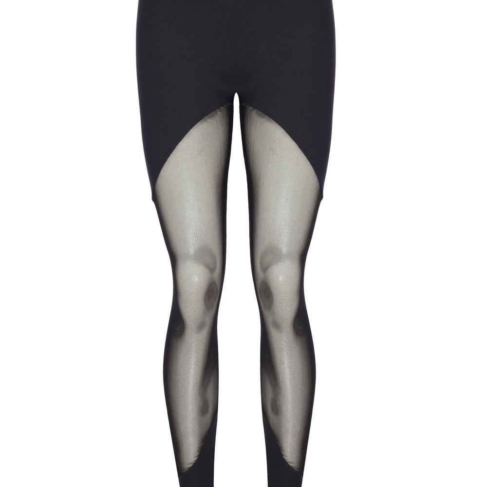 Transparan Detaylı Asimetrik Kesim Lastik Paça Tayt - No Design Store