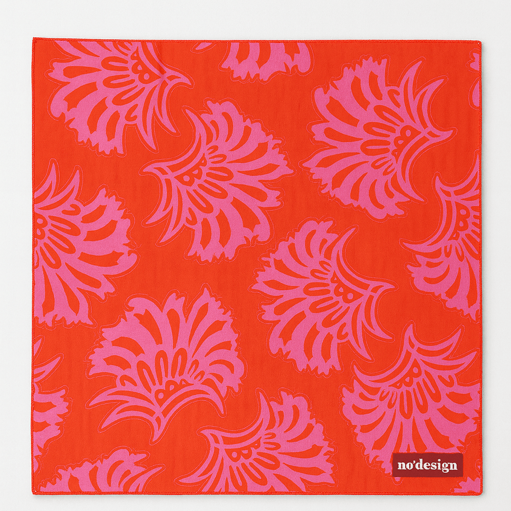 Turuncu Floral Desenli Fular Bandana - No Design Store