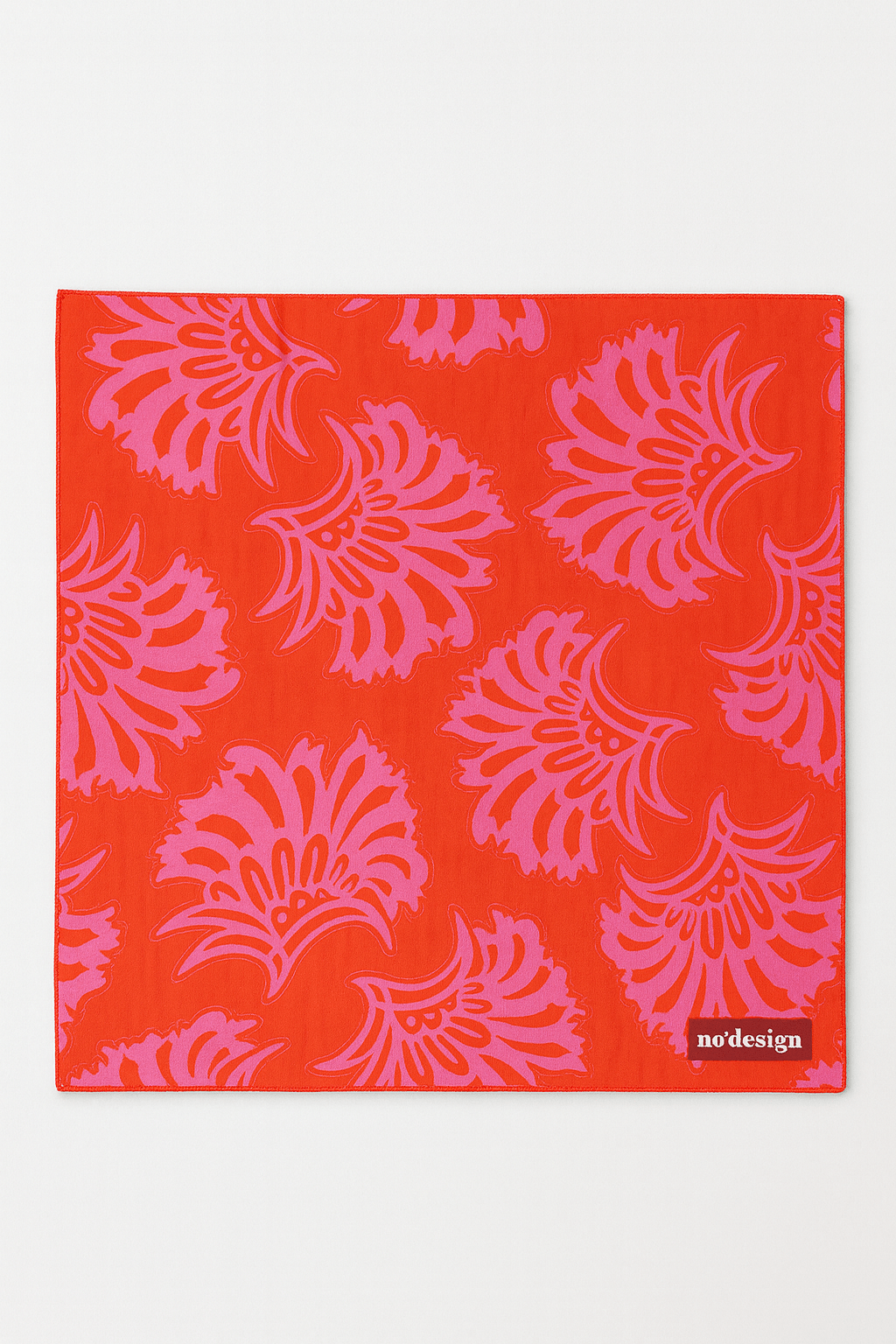 Turuncu Floral Desenli Fular Bandana - No Design Store