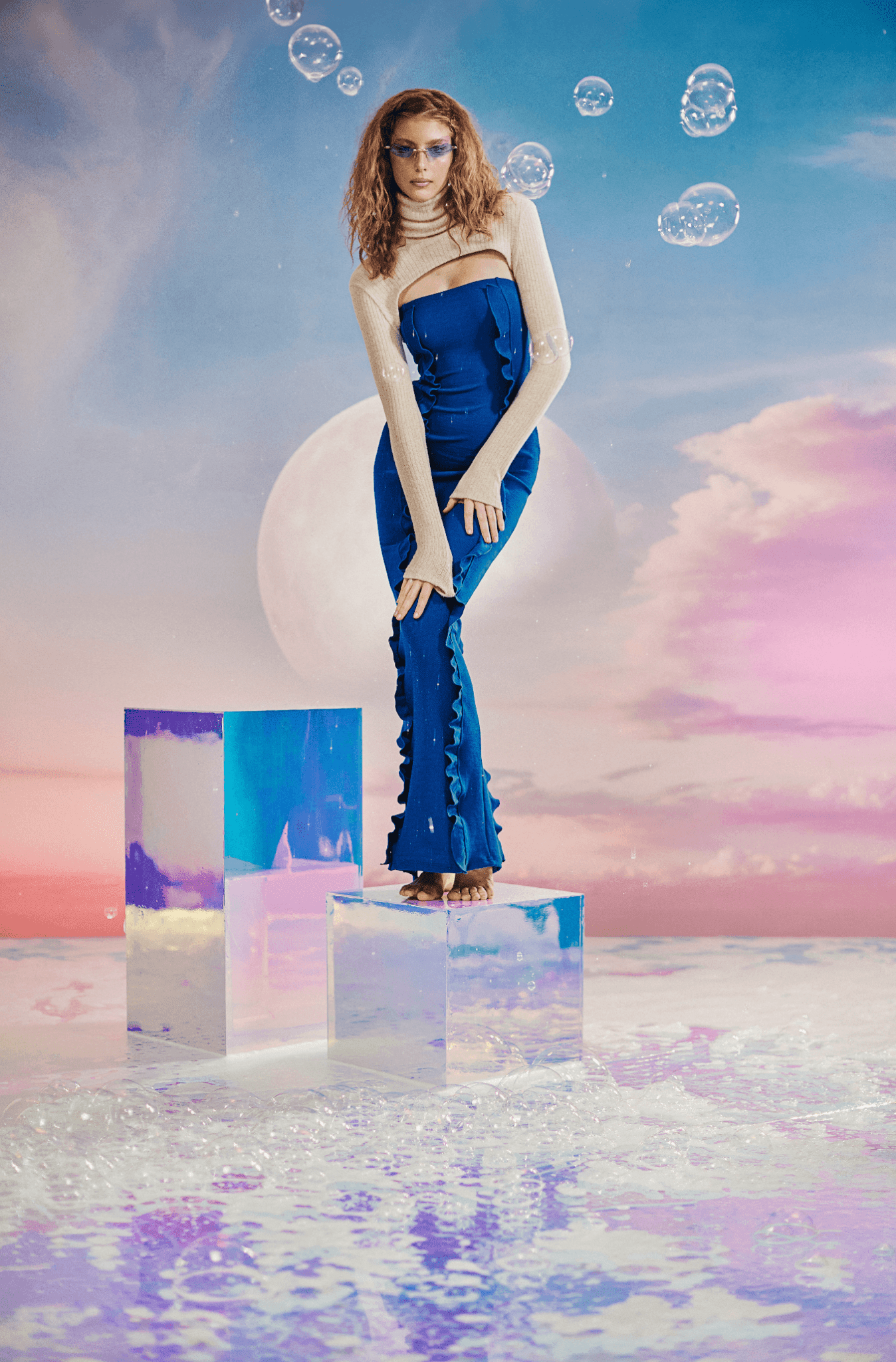 Uzun Balıkçı Yaka Triko Bolero - No Design Store