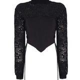 Yandan Bağcıklı Korse Detaylı Sweatshirt - No Design Store