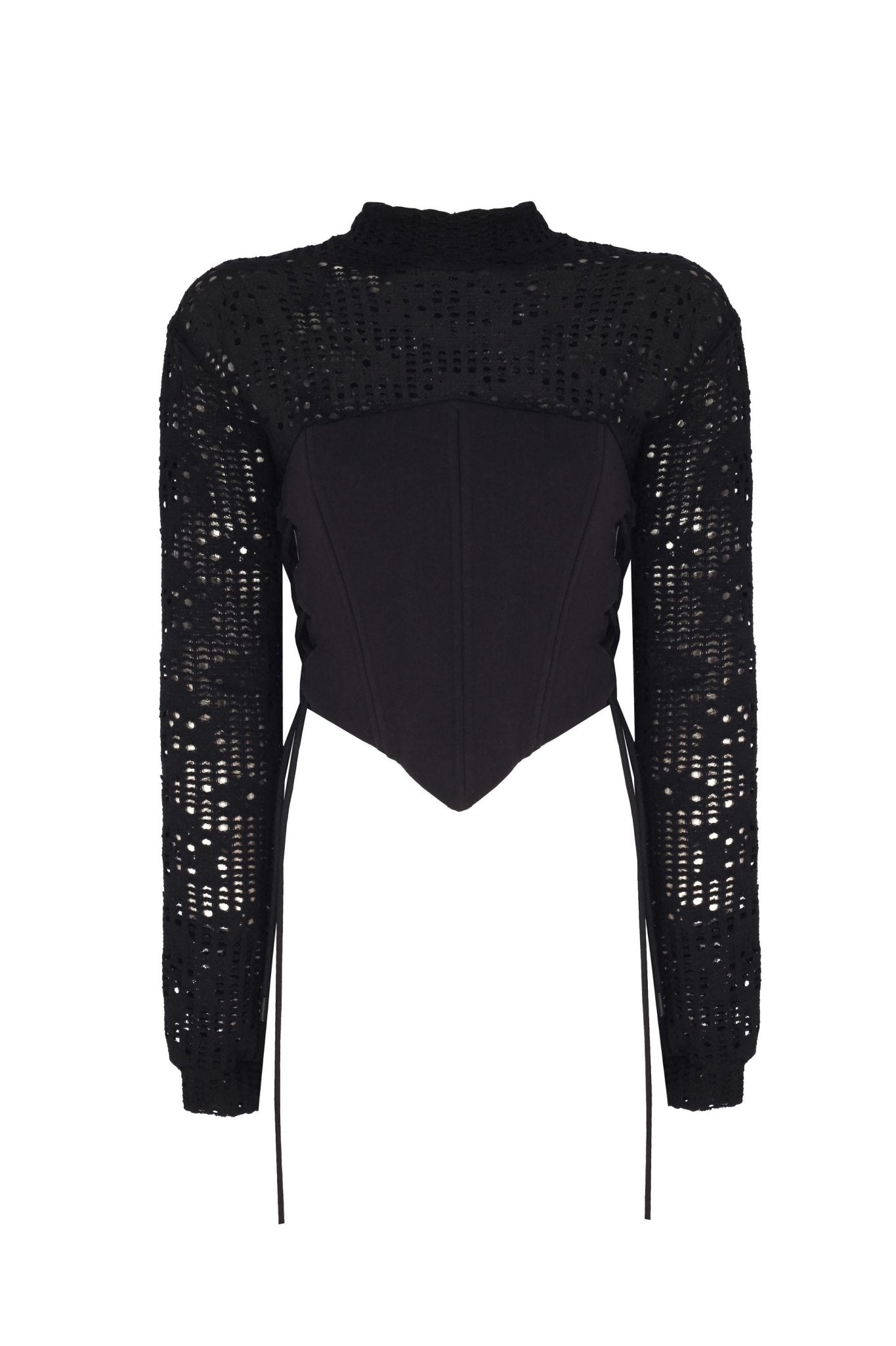 Yandan Bağcıklı Korse Detaylı Sweatshirt - No Design Store