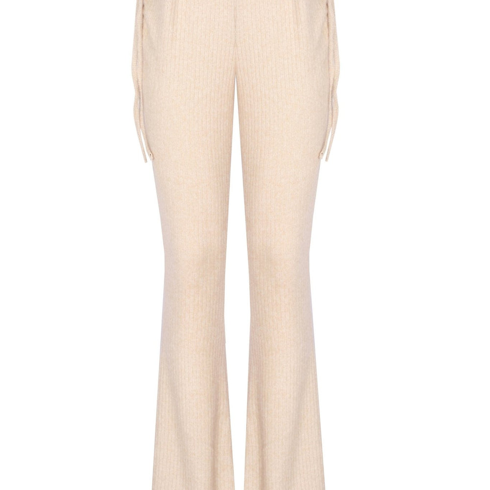 Yanları Büzgü Detaylı İspanyol Paça Pantolon - No Design Store