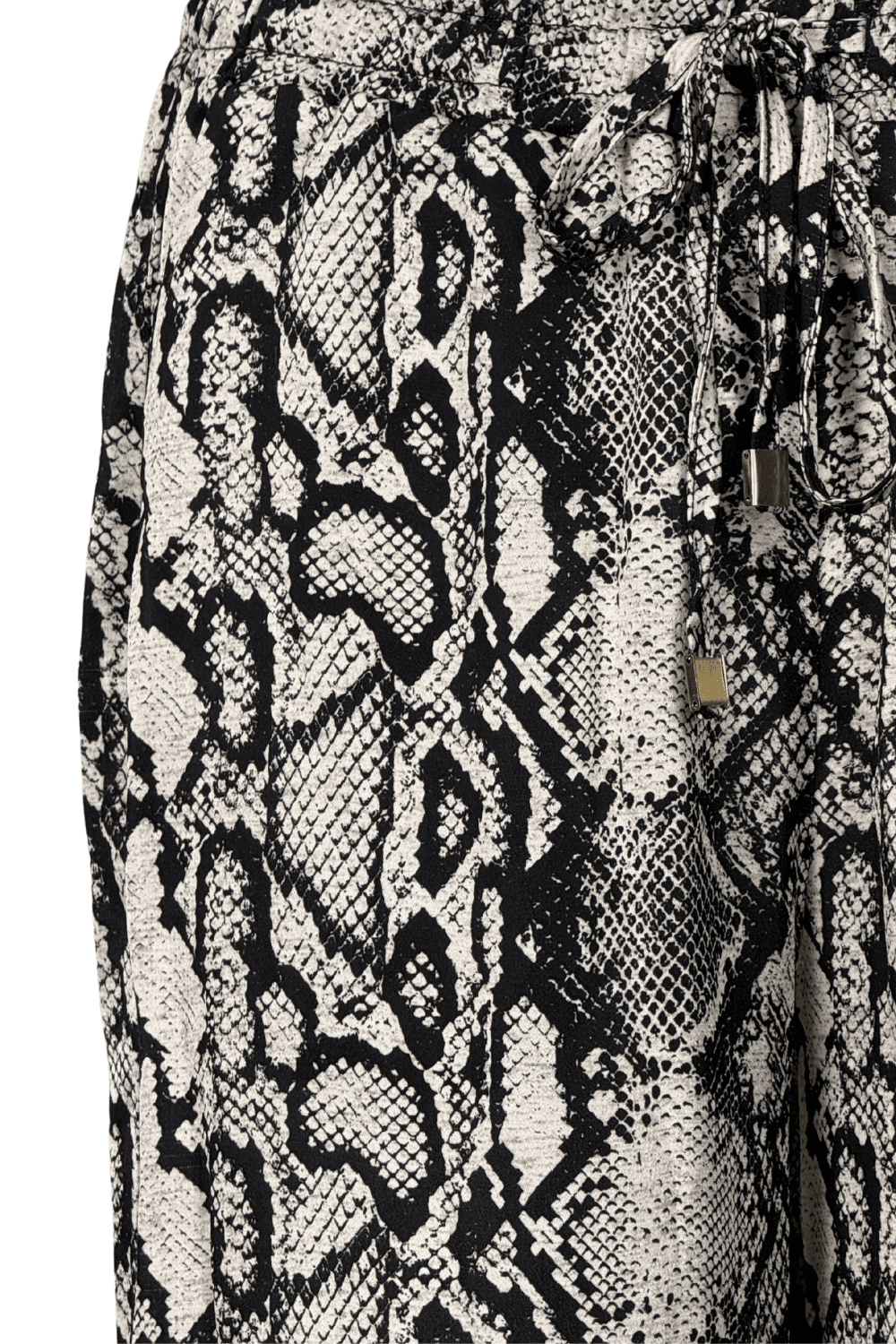 Yüksek Bel ve Beli Lastikli Bol Saten Pantolon - No Design Store